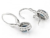 London Blue Topaz Rhodium Over Sterling Silver Earrings 2.56ctw