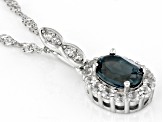 London Blue Topaz Rhodium Over Sterling Silver Pendant With Chain 1.26ctw