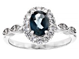 London Blue Topaz Rhodium Over Sterling Silver Ring 1.30ctw