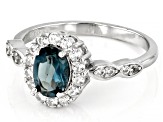 London Blue Topaz Rhodium Over Sterling Silver Ring 1.30ctw