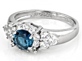 London Blue Topaz Rhodium Over Sterling Silver Ring 1.87ctw
