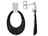 Black Spinel Rhodium Over Sterling Silver Earrings 0.50ctw