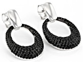 Black Spinel Rhodium Over Sterling Silver Earrings 0.50ctw