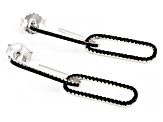 Black Spinel Rhodium Over Sterling Silver Paperclip Earrings 0.12ctw