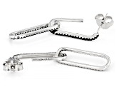 Black Spinel Rhodium Over Sterling Silver Paperclip Earrings 0.12ctw