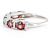 Red Garnet Rhodium Over Sterling Silver 6-Stone Band Ring 1.89ctw