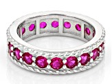 Red Lab Created Rhodium Over Sterling Silver Infinity Band Ring 2.25ctw