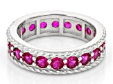 Red Lab Created Ruby Rhodium Over Sterling Silver Infinity Band Ring 2.25ctw