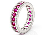 Red Lab Created Rhodium Over Sterling Silver Infinity Band Ring 2.25ctw