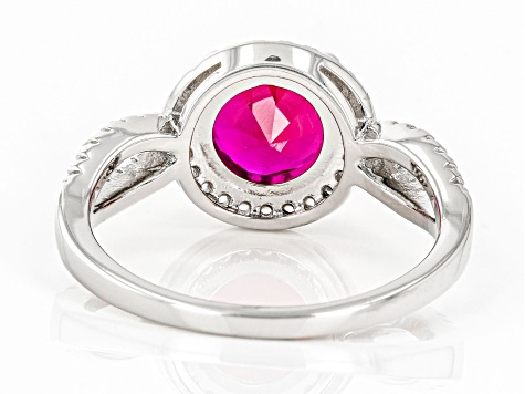 Red Lab Created Ruby Rhodium Over Sterling Silver Ring 2.63ctw