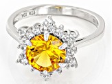 Yellow Lab Created Sapphire Rhodium Over Sterling Silver Ring 2.50ctw