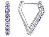 Blue Tanzanite Rhodium Over Sterling Silver Earrings 3.00ctw