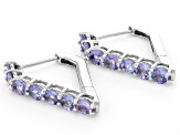 Blue Tanzanite Rhodium Over Sterling Silver Earrings 3.00ctw