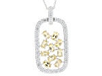 Yellow Citrine Rhodium Over Sterling Silver Pendant With Chain 2.80ctw