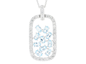 Picture of Sky Blue Topaz Rhodium Over Sterling Silver Pendant With Chain 3.50ctw