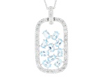 Sky Blue Topaz Rhodium Over Sterling Silver Pendant With Chain 3.50ctw