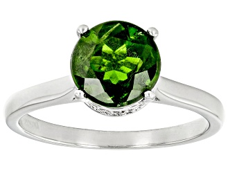 Chrome Diopside Rhodium Over Sterling Silver Ring 1.83ctw