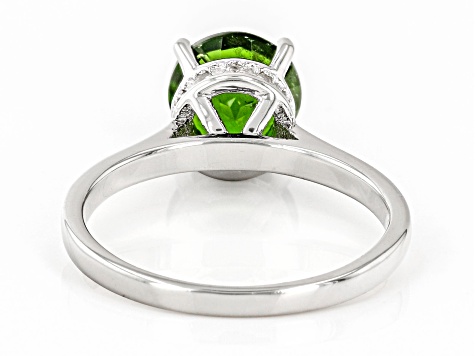 Chrome Diopside Rhodium Over Sterling Silver Ring 1.83ctw