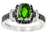 Chrome Diopside Rhodium Over Sterling Silver Ring 1.66ctw