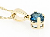 London Blue Topaz 10k Yellow Gold Pendant With Chain 0.54ct