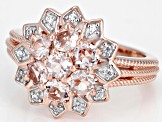 Peach Morganite 18k Rose Gold Over Sterling Silver Ring 1.08ctw