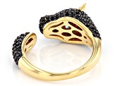 Black Spinel 18k Yellow Gold Over Sterling Silver Panther Ring 1.52ctw