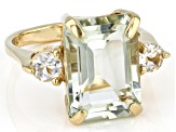 Green Prasiolite 18k Yellow Gold over Sterling Silver Ring 6.72ctw