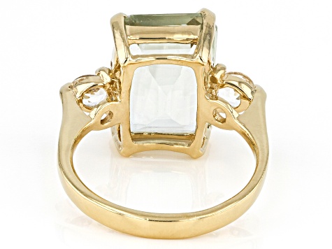 Green Prasiolite 18k Yellow Gold over Sterling Silver Ring 6.72ctw