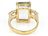 Green Prasiolite 18k Yellow Gold over Sterling Silver Ring 6.72ctw