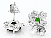 Green Chrome Diopside Rhodium Over Sterling Silver Earrings 1.95ctw