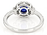 Blue Lab Created Sapphire Rhodium Over Sterling Silver Ring 2.24ctw