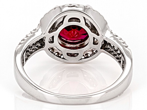 Lab Created Ruby Rhodium Over Sterling Silver Ring 2.67ctw