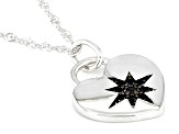 Black Spinel Rhodium Over Sterling Silver Pendant With Chain 0.31ctw