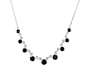 Black Spinel Rhodium Over Sterling Silver Necklace 1.31ctw