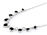 Black Spinel Rhodium Over Sterling Silver Necklace 1.31ctw