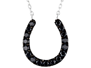 Black Spinel Rhodium Over Sterling Silver Necklace 0.70ctw