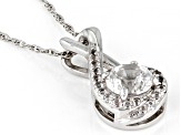 White Lab Created Sapphire Rhodium Over Sterling Silver Pendant with Chain 1.07ctw