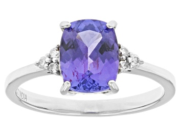 Picture of Blue Tanzanite Rhodium Over 10k White Gold Ring 2.19ctw