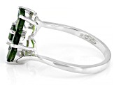 Green Chrome Diopside Rhodium Over Sterling Silver Ring 1.90ctw