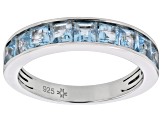 Swiss Blue Topaz Rhodium Over Sterling Silver Ring 1.88ctw