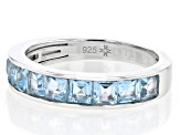 Swiss Blue Topaz Rhodium Over Sterling Silver Ring 1.88ctw