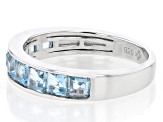 Swiss Blue Topaz Rhodium Over Sterling Silver Ring 1.88ctw