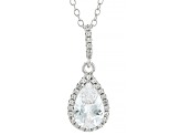 White Lab Created Sapphire Rhodium Over Sterling Silver Pendant With Chain And Earrings 4.92ctw