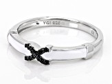 Black Spinel Rhodium Over Sterling Silver Ring 0.06ctw