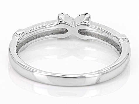 Black Spinel Rhodium Over Sterling Silver Ring 0.06ctw
