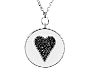 Picture of Black Spinel Rhodium Over Sterling Silver Pendant With Chain 0.23ctw