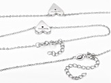 Black Spinel Rhodium Over Sterling Silver Necklace And Bracelet Set 0.04ctw