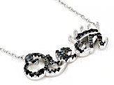 Black Spinel Rhodium Over Sterling Silver "Queen" Necklace 0.47ctw