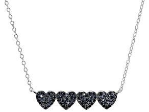 Black Spinel Rhodium Over Sterling Silver Necklace 0.49ctw