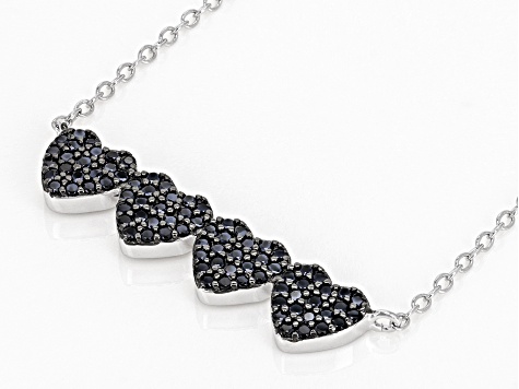 Black Spinel Rhodium Over Sterling Silver Necklace 0.49ctw